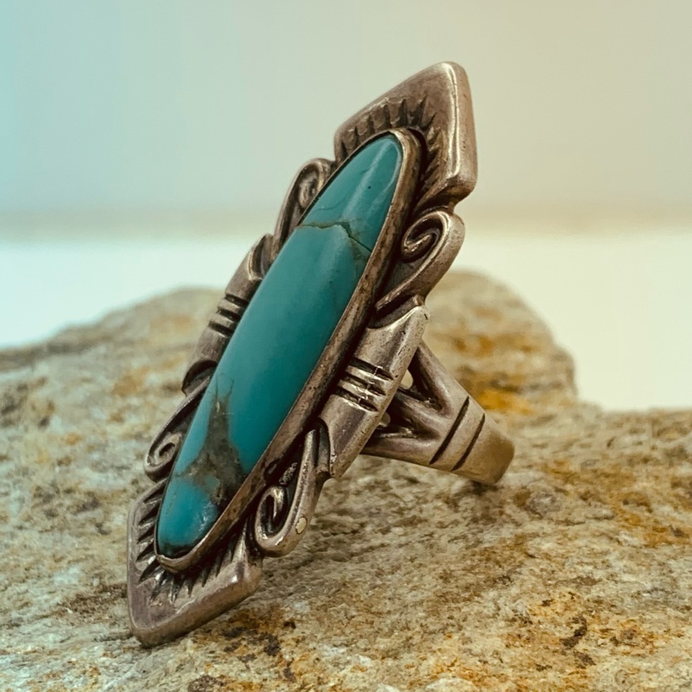 Turquoise sterling silver ring size 5.5